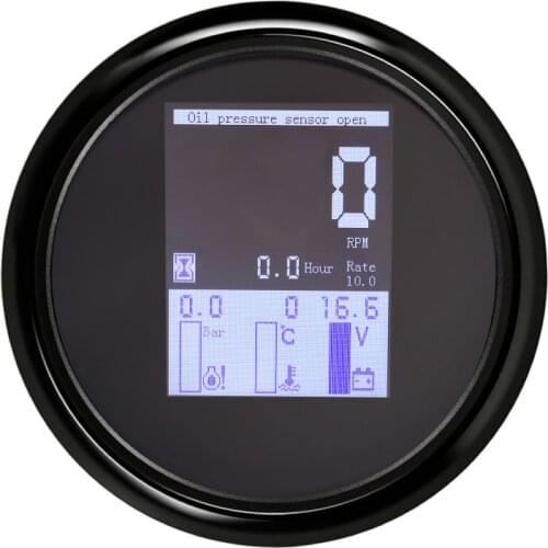 Digital Car Tachometer With Water Temp Oil Pressure Voltmeter Alarm Meter 4 in 1 Multi-functional Tachometer For Boat Motorcycle