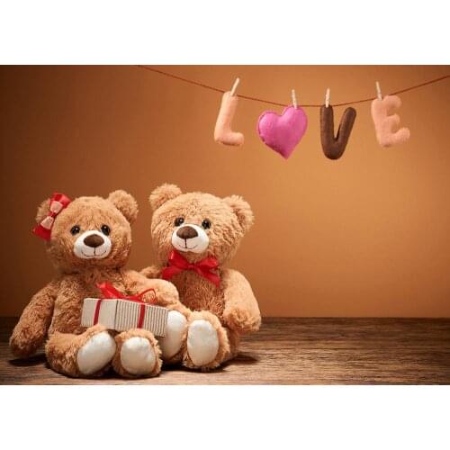 Cartoon couple Bear valentines Day photo background photography background proposal scene background