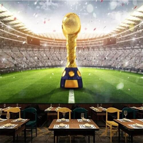 Ustom Photo Wallpaper Retro 3D World Cup World Football Game Pattern TV Background Home Decor Wallpaper