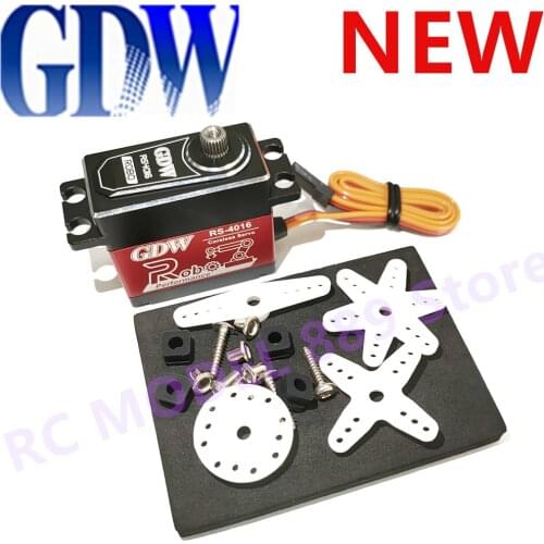 GDW RS4016 43KG 8,4 V 0,14 s de alta velocidad sin núcleo engranaje de Metal del Motor Mini Digital servomotor para helicóptero
