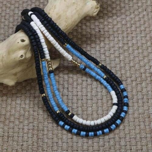 Indian Jewelry Vintage Bohemia Necklace Men Natural Stone Mix Coconut Shell Tribal Necklace Women Jewelry Gift For Him CO-05