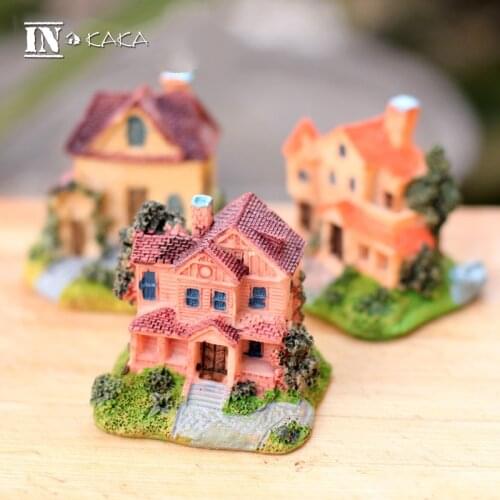 Artificial Villa House Building Micro Fairy Garden Decor Home Statuette Ornament Miniature/Terrarium DIY Accessories Sculpture