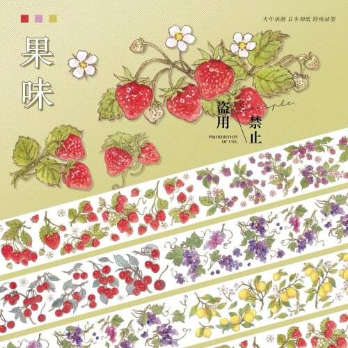 Colorful Fruit Washi Tapes Bullet Journal Masking Tape Adhesive Tape DIY Scrapbooking Washi Stickers