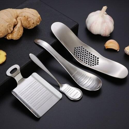 Creative Stainless Steel Multifunctional Garlic Press Crusher Household Manual Ginger Presses Squeezer Abrader Kitchen Gadgets