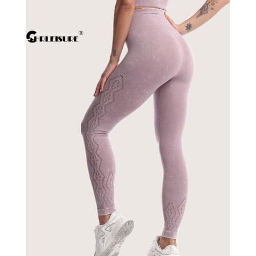 CHRLEISURE Mesh Sport Leggings Tight Seamless High Waist Hip Lift Running Yoga Womens Pants Breathable Quick Dry Gym Sportswear