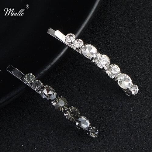 Miallo Flower Fashion Barrette Rhinestones Hair Clips Women Hair Accessories Crystal Head Bobby Hair Pin Hair comb for Girls