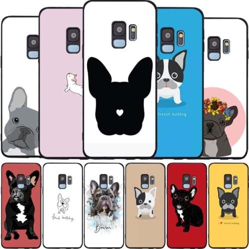 Cute french bulldog black Soft phone Case For Samsung S20 S10 S9 S8 S7 edge Plus Lite Note 8 9 10 A6 A7 A8 A9 2018 Cover