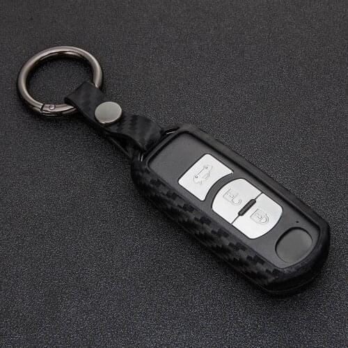 Carbon Fiber Pattern Car Key Cover Case For Mazda 2 3 5 6 8 Axela CX4 CX5 CX7 Atenza 2015 2016 2017 2018 M2 M3 M5 M6 M8 MX5 GT