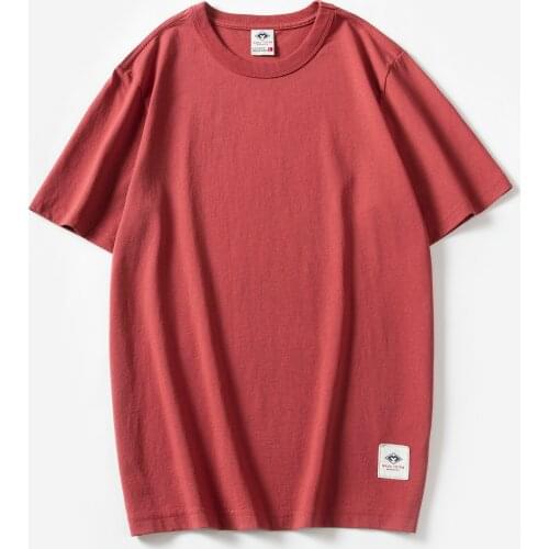 Mens T-shirt Solid Color Men Short Sleeve T Shirt Men Summer Casual Tops 100% cotton Fashion Slim Basic Tops Fabric Package