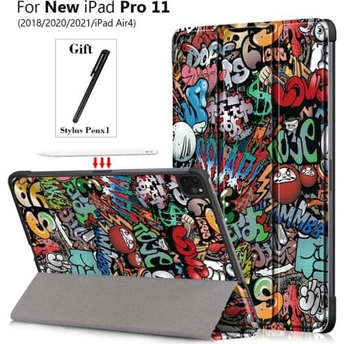 New iPad Pro 11 Case 2021(3rd Generation) - [Slim Trifold Stand + 2nd Gen Pro 11 Air 4 10.9 2020 Smart Auto Wake/Sleep]