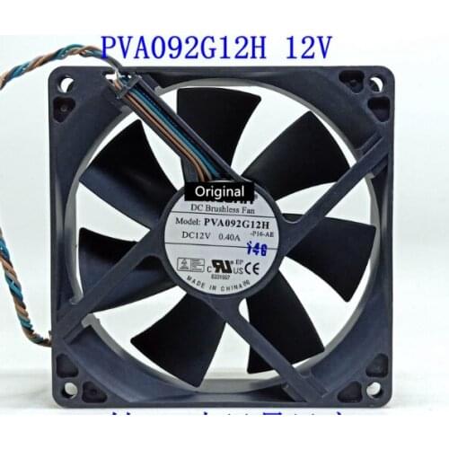 Original 100% working For Foxconn PVA092G12H,DC 12V 0.40A 4-wire 92X92X25mm Server Cooling Fan
