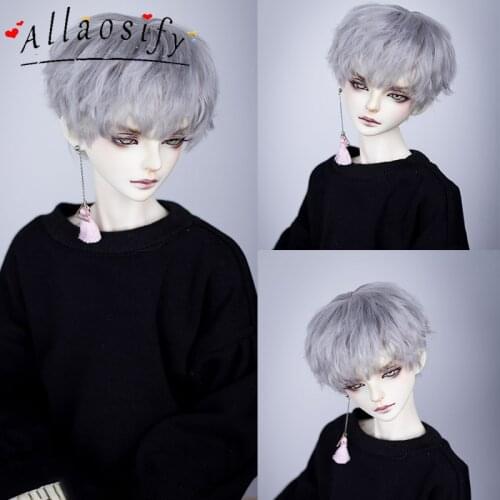 Allaosify Bjd Wig 1/3 1/4 High Temperature Wig Boy Short Hair Doll Wigs With Bangs Fashion Type Stylish BJD Hair