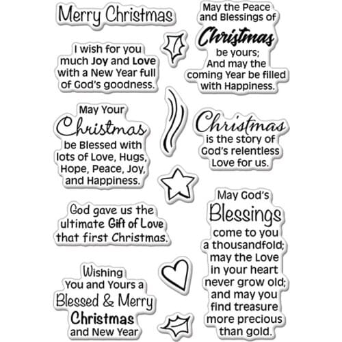 Blessed Christmas Phrase Clear Stamp DIY Stencil For Scrapbooking Album Photo Embossing Transparent seal Template Paper Card New
