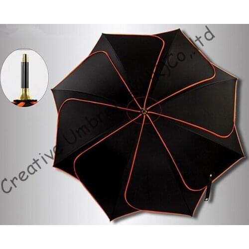 Manual Lotus leaf umbrellas,100%sunscreen,formosa,black coating,long parasol,UV protecting,rotate fluorescent orange piping