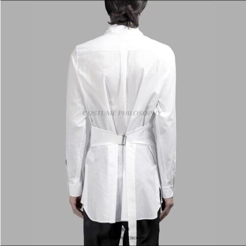 S-6xl Original New Men Clothing Personality Long Sleeve Slim Shirt Hair Stylist Girdling Shirts Singer Ds Plus Size Costumes
