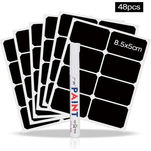 48pcs/set Blackboard Labels Stickers Kitchen Spice Tools Spices Jar Jam Organizer Label Sticker Removable Bottles Spice Labels