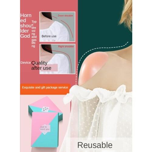 Silicone Shoulder Pads Invisible Transparent Shoulder Enhancer Silicon Convenient Removable Self-adhesive Shoulder Pads Unisex