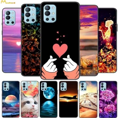 For Oneplus 9R Case Silicone Soft Phone Cover For Oneplus 9 pro Case One Plus 7 9 EU Funda Love Back Protective Black TPU Bumper