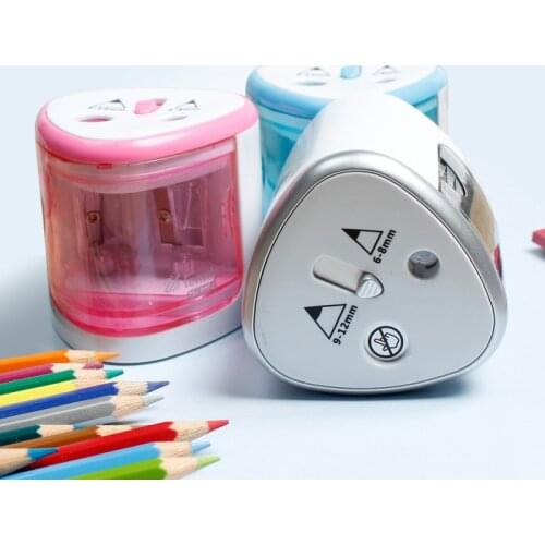 Multi-function Electric Pencil Sharpener Double Hole Student Stationery Safe Automatic Pencil Sharpener School Office Supplies