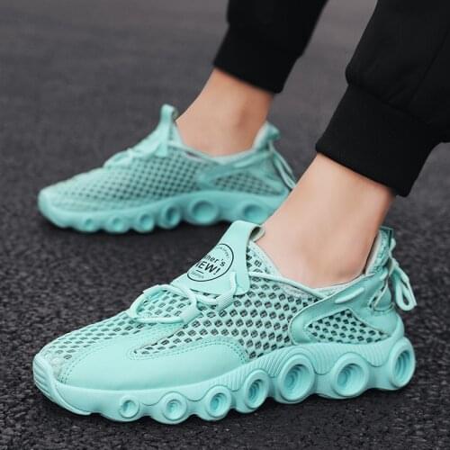 Summer Mens Casual Shoes Soft Lace-Up Mesh Light Breathable ShoesWalking Trendy Footwear Comfortable Flat Sneakers Shoes For Men