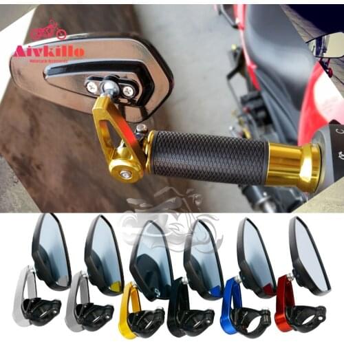 Universal 7/8" 22mm Motorcycle Aluminum Handle Bar End Side Rearview Mirrors