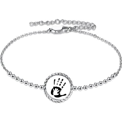 ZEMIOR 100% Genuine S925 Sterling Silver Bracelet Handprint Shaped Bracelets For Women Wedding Fine Jewelry Gift New Listing