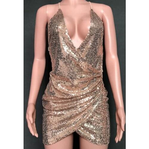 Babatique 2021 New Sleeveless Sequined Solid Bandage Dress Sexy Celebrity Bodycon Cocktail Party Christmas Vestidos