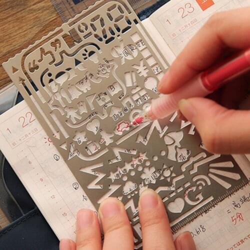 1X Hollow Stainless Steel Letter Number Study Drawing Picture Graffiti Template Ruler Stationery School Office Supply