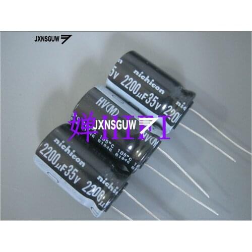 10PCS NICHICON HV 35V2200UF 16X25MM 2200UF 35V original Aluminum electrolytic capacitor 105 degrees 2200uF/35V
