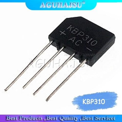 10PCS New In-line KBP310 3A 1000V Flat Bridge Rectifier Bridge Bridge Quad