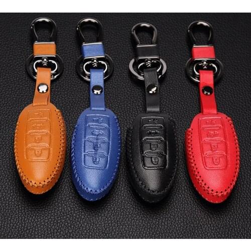 100% leather color car key cover for Nissan for Infiniti EX FX G25 G37 FX35 EX25 EX35 FX37 EX37 Q60 QX50 QX70 4 button key cover