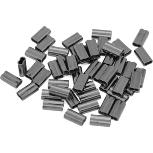 100pcs Double Copper Tube Round Copper Fishing Tube Fishing Wire Pipe Crimp Sleeves Connector Fishing Line Accessories Tool