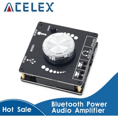 1002M 100W+100W Bluetooth 5.0 Power Audio Amplifier board Stereo AMP Amplificador Home Theater AUX USB