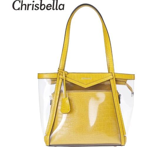 2020 CHRISBELLA New Women Handbags Small Purse Handbag PU Leather Tote Bags Large Capacity Female Shoulder Top Handle Bag