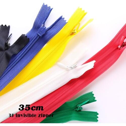 3# Invisible Zippers 35Cm For Skirt Pants Open End Lace Zipper For Hidden Bags Closure Resin Zips For Sewing Clothing Pillow Zip
