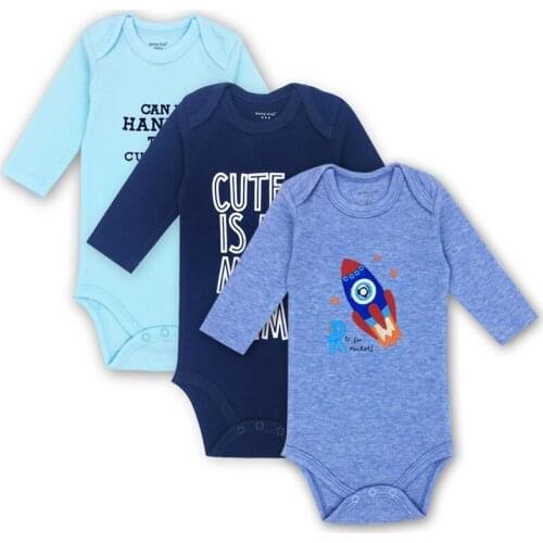 3 pieces/lot 100% Cotton Baby Rompers Newborn Clothing Body Baby Long Sleeve Underwear Infant Boys Girls Clothes Babys Sets