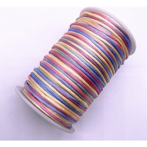 5yards/lot 2.0mm Colorful Chinese Knot Line Cord Silk Satin Cord Nylon Cord DIY String Necklace Bracelets Cord #10