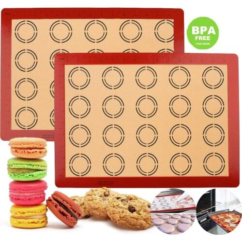 Non-Stick Silicone Macaron Baking Mat Silicone Oven Mat Rolling Dough Pads For Cake Cookie Food Grade Macaron Baking Pan Mats