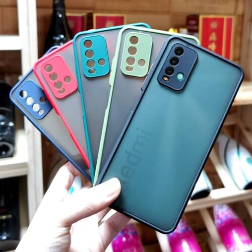 For Xiaomi Redmi 9T Case Redmi 9T Shockproof Armor Case J19S M2010J19SG Skin Feel Frosted Translucence Soft Clear Hard Cover Red