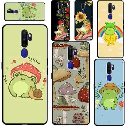 Cottagecore Frog Mushroom Aesthetic Phone Case For OPPO A5 A9 A31 A53 2020 A52 A72 A15 A83 A91 A1K A5S Reno2 Z Find X2 X3 Pro