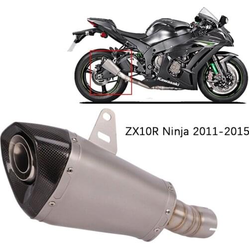 For Kawasaki ZX10R Ninja 2011-2015 Motorcycle Delete Catalyst Mid Pipe Reserve Catalyst Muffler Pipe Removable DB Killer Escape