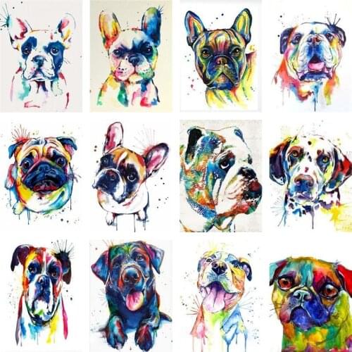 GATYZTORY DIY Painting By Numbers Kit Color Animal Acrylic Paint By Numbers Wall Art Canvas Painting on Canvas Special gift