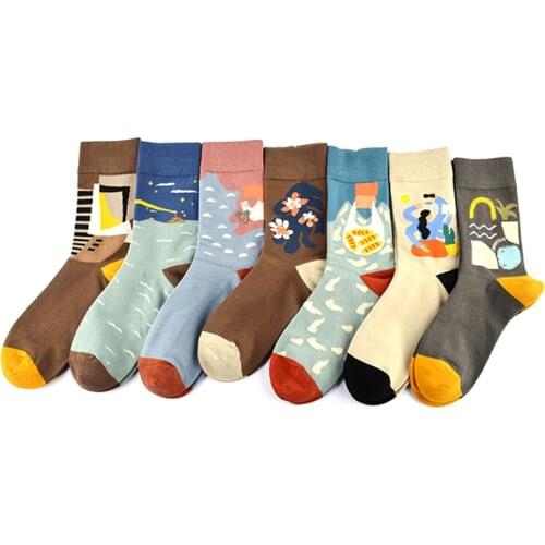 HOT Happy Novelty Pattern Streetwear Embroidered Funny Winter Cotton Men Women Socks Cartoon Cute Warm Japanese Wild Short Sock