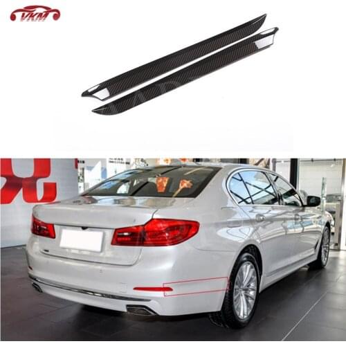 Carbon look Material Rear Side Bumper Trunk Trim Strips For BMW 5 Series G30 G38 530i 2018 External Decoration