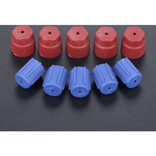 10Pc Car A/C System Charging Port Service Cap R134a High Low Side Caps Red Blue AC Caps 13mm & 16mm Air Conditioning Accessories