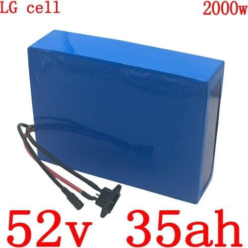 52V 1000W 1500W 2000W ebike battery 52V 35AH electric bike battery 52V 35AH Lithium battery use LG cell with 50A BMS +5A charger