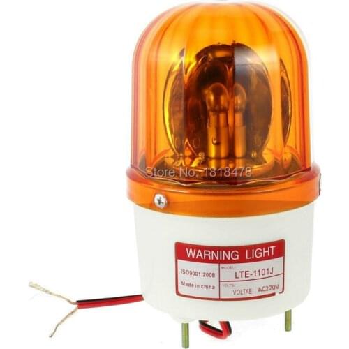 LTE-1101J AC220V AC110V DC12V DC24V Industrial AC 220V Bulb Flash Siren Emergency Rotary Warning Light Yellow
