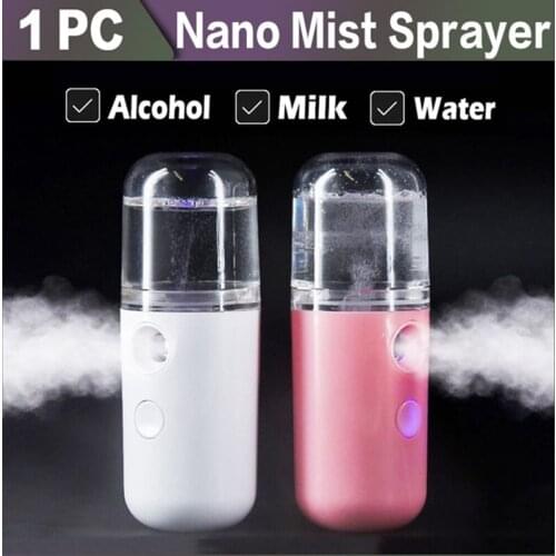 Mini Nano Face Spray Mist Sprayer Portable Handheld USB Air Humidifier Alcohol disinfect Nebulizer Moisturizing Skin Care Tool