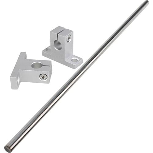 OD10mm 300mm Length Silver Shaft Optical Axis Horizontal with CNC Linear Rail Support Set of 3