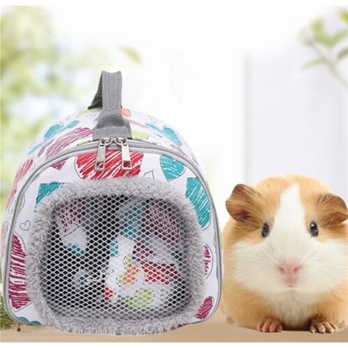 Outdoor Small Pet Carrier Handbag Portable Travle Shoulder Bags For Hedgehog Guinea Pig Cozy Breathable Mesh Hamster Plush Nest